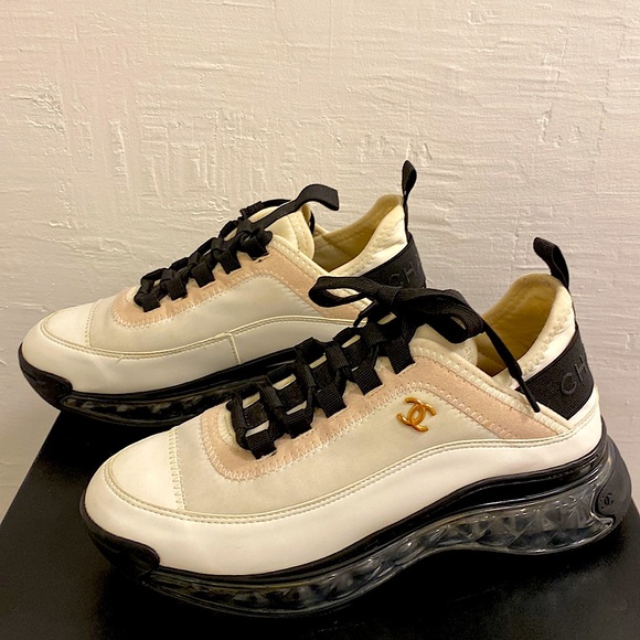 - CHANEL 23C Sport Trainer - Clear Bottom •Calfskin • Mixed Fibers• Velvet - Picture 7 of 8